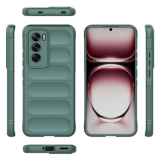 Oppo Reno12 Hoesje - MobyDefend TPU Gripcase - Groen