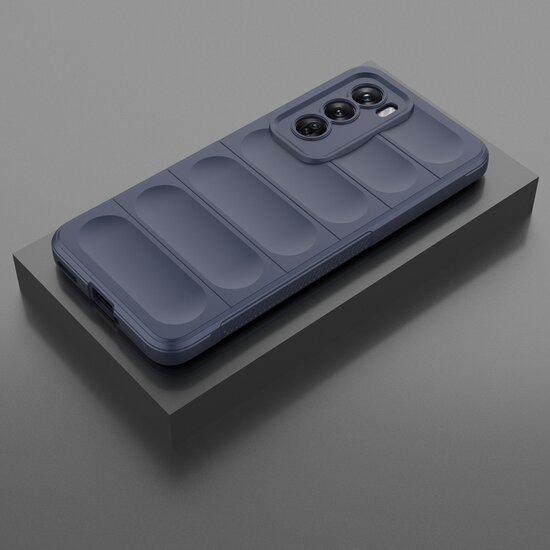Oppo Reno12 Hoesje - MobyDefend TPU Gripcase - Blauw