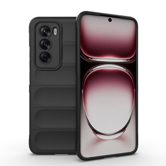 Oppo Reno12 Hoesje - MobyDefend TPU Gripcase - Zwart