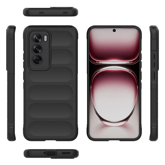 Oppo Reno12 Hoesje - MobyDefend TPU Gripcase - Zwart