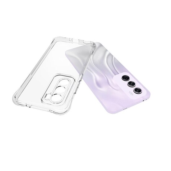 Oppo Reno12 Pro Hoesje - MobyDefend Transparante Shockproof TPU Backcover - Verstevigde Hoeken - Volledig Doorzichtig
