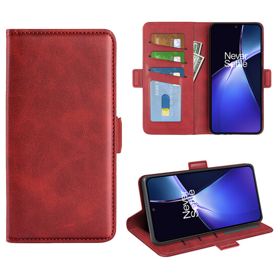OnePlus Nord CE 4 Lite Hoesje - MobyDefend Luxe Wallet Book Case (Sluiting Zijkant) - Rood