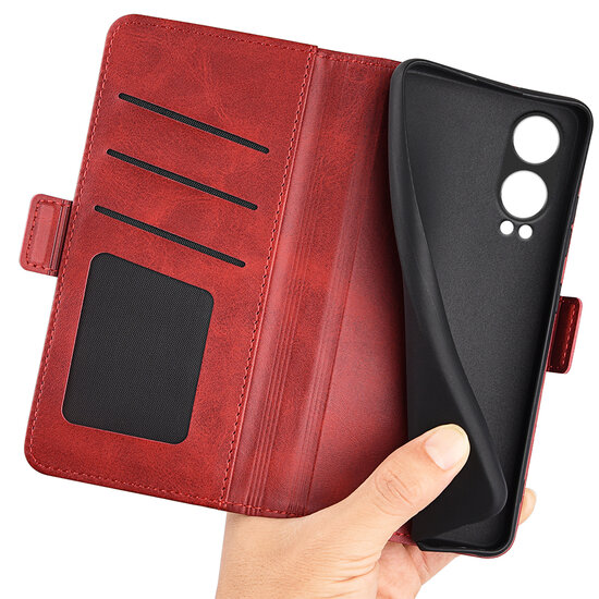 OnePlus Nord CE 4 Lite Hoesje - MobyDefend Luxe Wallet Book Case (Sluiting Zijkant) - Rood