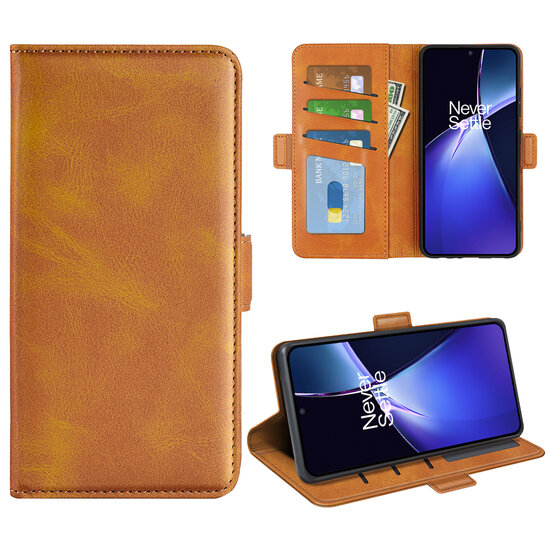 OnePlus Nord CE 4 Lite Hoesje - MobyDefend Luxe Wallet Book Case (Sluiting Zijkant) - Lichtbruin