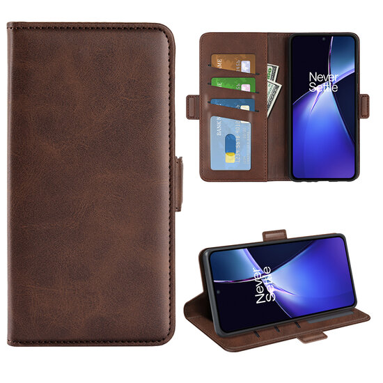 OnePlus Nord CE 4 Lite Hoesje - MobyDefend Luxe Wallet Book Case (Sluiting Zijkant) - Bruin