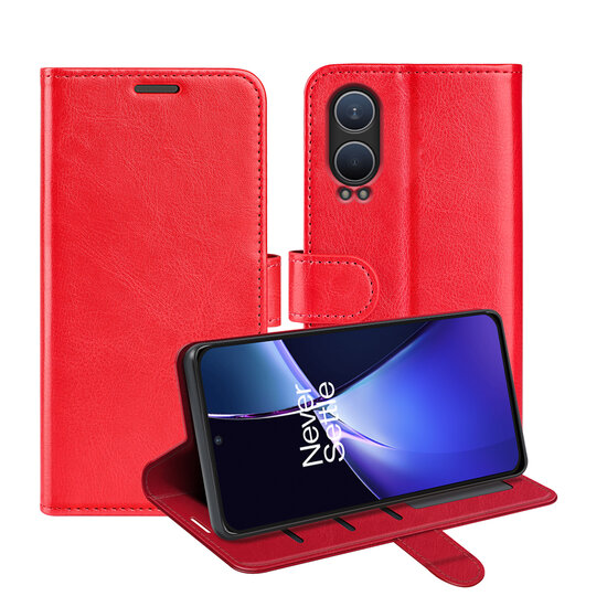 OnePlus Nord CE 4 Lite Hoesje - MobyDefend Wallet Book Case (Sluiting Achterkant) - Rood