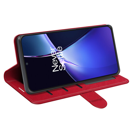 OnePlus Nord CE 4 Lite Hoesje - MobyDefend Wallet Book Case (Sluiting Achterkant) - Rood