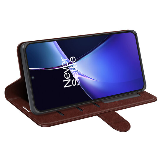 OnePlus Nord CE 4 Lite Hoesje - MobyDefend Wallet Book Case (Sluiting Achterkant) - Bruin