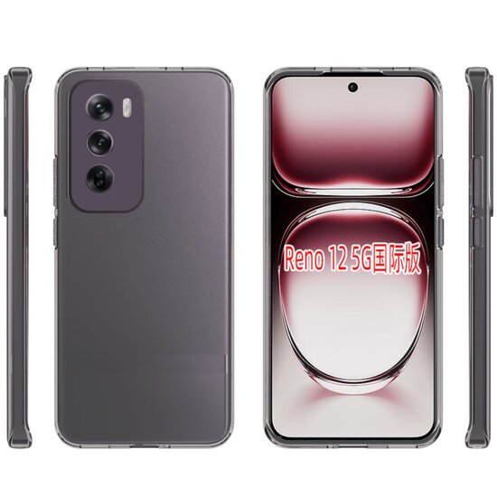 Oppo Reno12 Hoesje - MobyDefend Transparante TPU Backcover - Volledig Doorzichtig