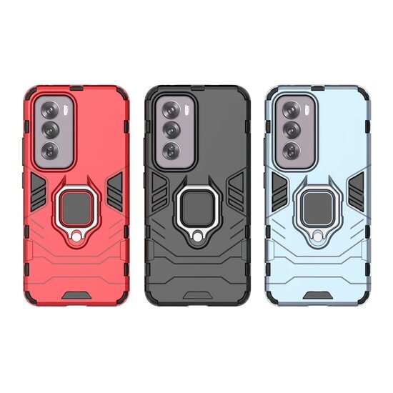 Oppo Reno12 Pro Hoesje - MobyDefend Dubbelgelaagde Pantsercase Met Standaard - Rood
