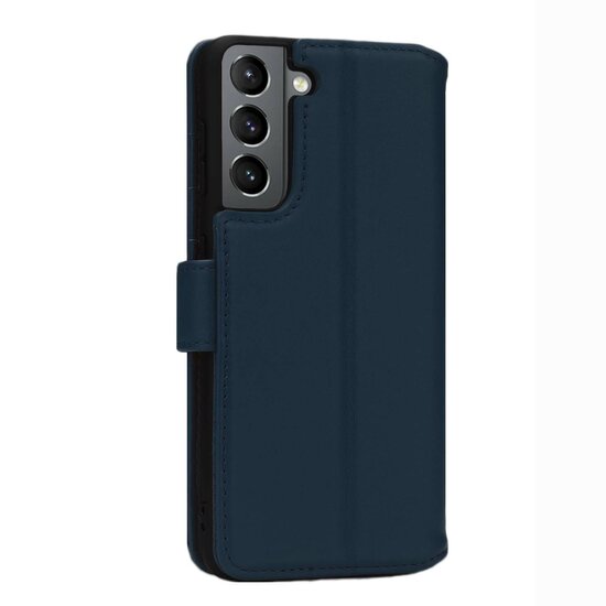Samsung Galaxy S21 FE Hoesje - Luxe MobyDefend Wallet Bookcase - Blauw