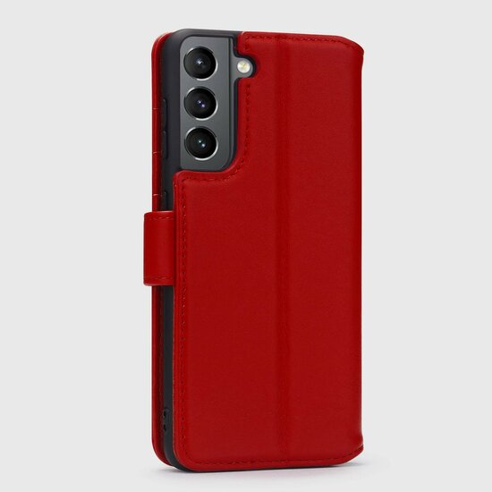 Samsung Galaxy S21 FE Hoesje - Luxe MobyDefend Wallet Bookcase - Rood