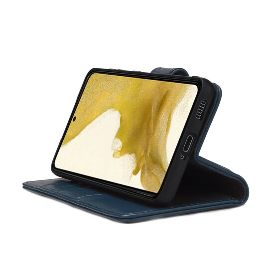 Samsung Galaxy S22 Hoesje - Luxe MobyDefend Wallet Bookcase - Blauw