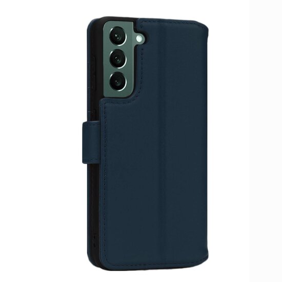 Samsung Galaxy S22 Hoesje - Luxe MobyDefend Wallet Bookcase - Blauw