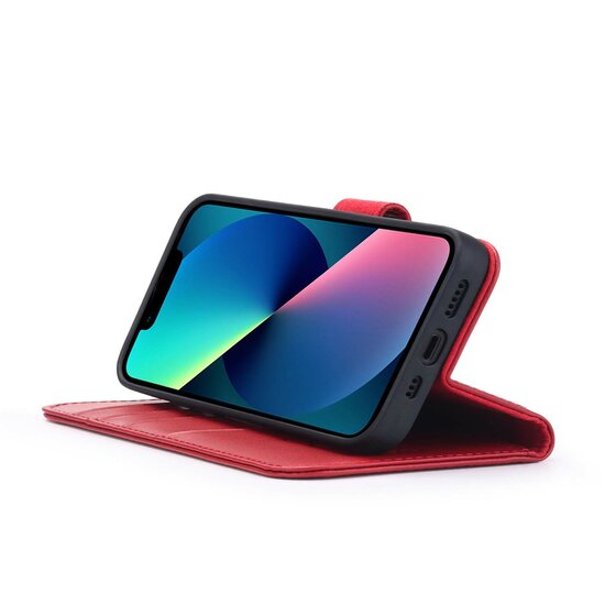 iPhone 13 Mini Hoesje - Luxe MobyDefend Wallet Bookcase - Rood