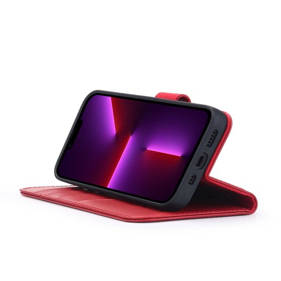 iPhone 13 Pro Max Hoesje - Luxe MobyDefend Wallet Bookcase - Rood