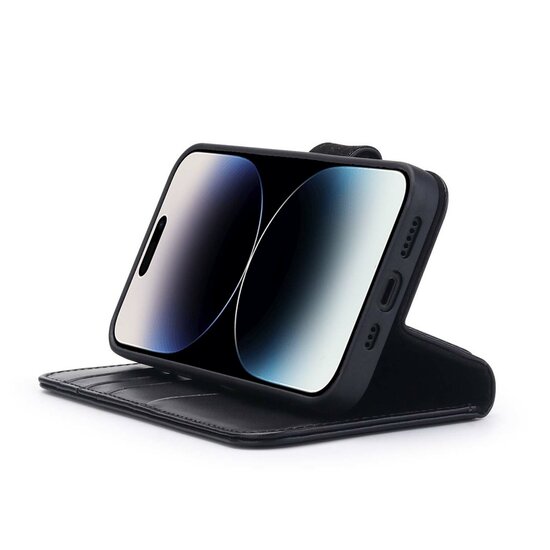 iPhone 14 Pro Hoesje - Luxe MobyDefend Wallet Bookcase - Zwart