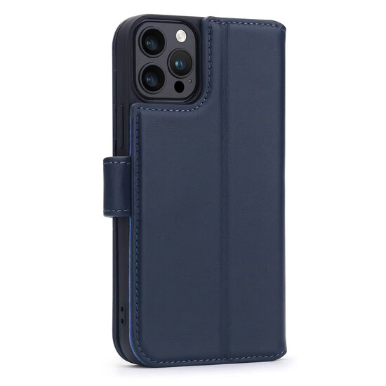 iPhone 14 Pro Hoesje - Luxe MobyDefend Wallet Bookcase - Blauw