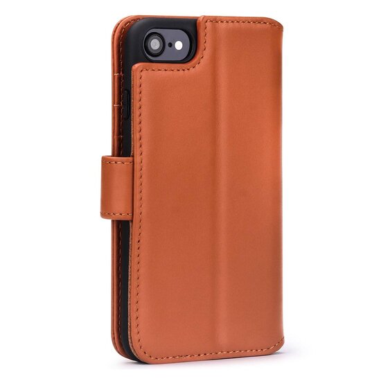 iPhone SE (2020/2022) / iPhone 7 / iPhone 8 Hoesje - Luxe MobyDefend Wallet Bookcase - Lichtbruin