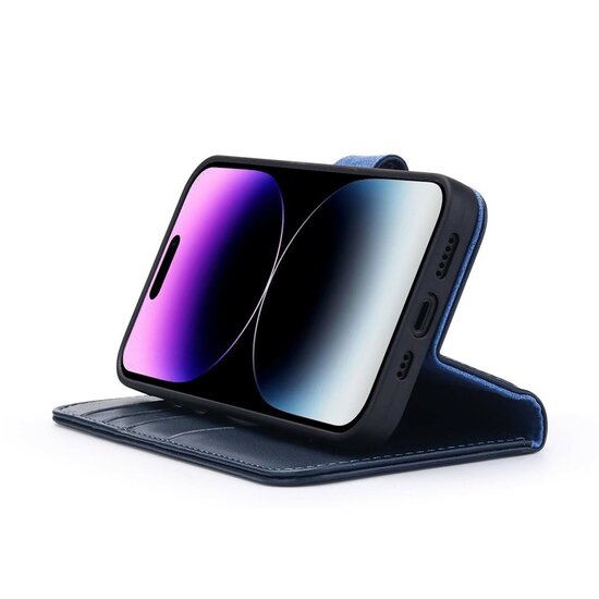 iPhone 14 Pro Max Hoesje - Luxe MobyDefend Wallet Bookcase - Blauw