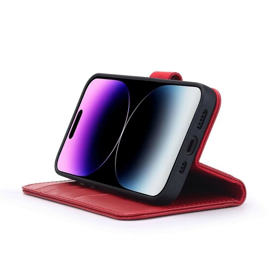 iPhone 14 Pro Max Hoesje - Luxe MobyDefend Wallet Bookcase - Rood