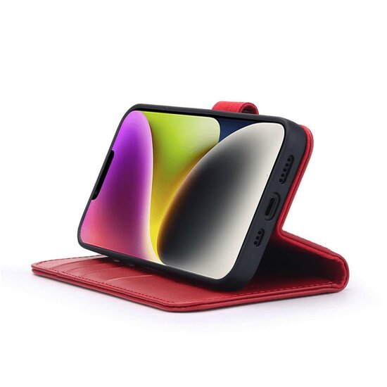 iPhone 14 Plus Hoesje - Luxe MobyDefend Wallet Bookcase - Rood
