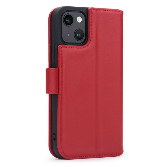 iPhone 15 Hoesje - Luxe MobyDefend Wallet Bookcase - Rood