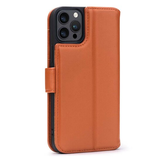 iPhone 15 Pro Max Hoesje - Luxe MobyDefend Wallet Bookcase - Lichtbruin