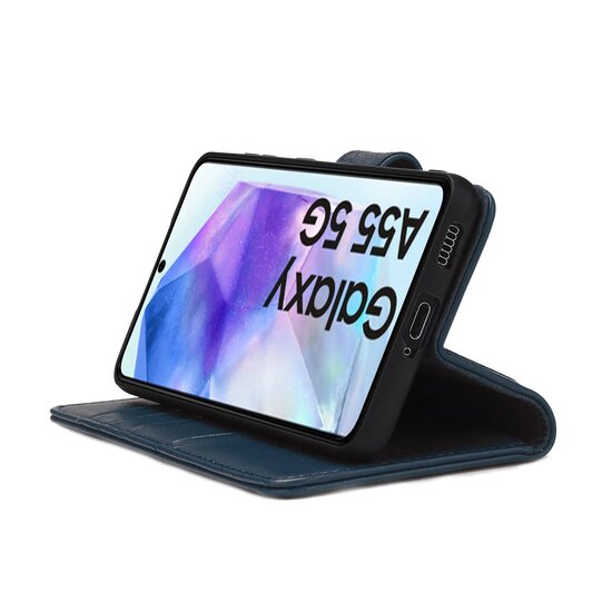 Samsung Galaxy A55 Hoesje - Luxe MobyDefend Wallet Bookcase - Blauw