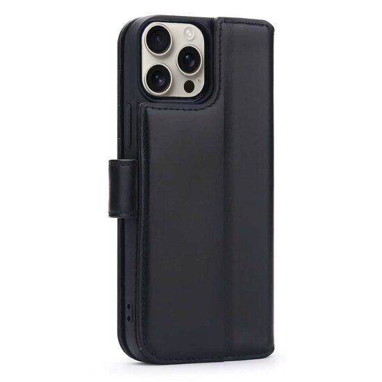 iPhone 16 Pro Hoesje - Luxe MobyDefend Wallet Bookcase - Zwart
