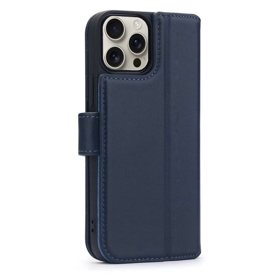 iPhone 16 Pro Hoesje - Luxe MobyDefend Wallet Bookcase - Blauw