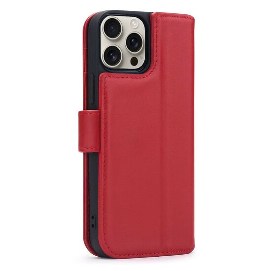 iPhone 16 Pro Hoesje - Luxe MobyDefend Wallet Bookcase - Rood