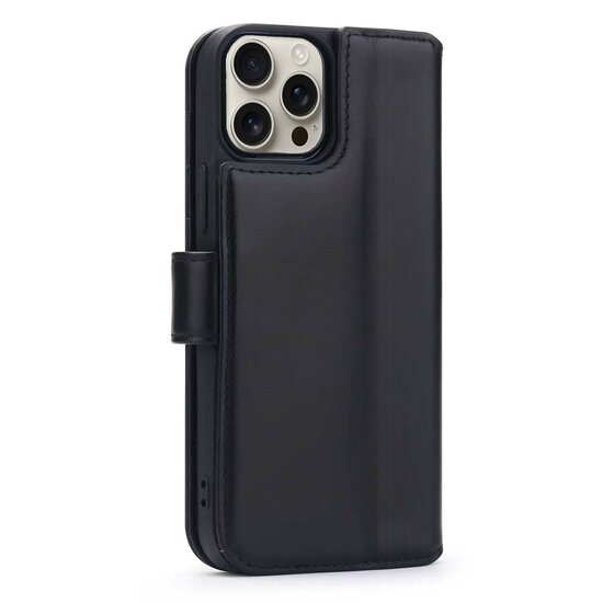 iPhone 16 Pro Max Hoesje - Luxe MobyDefend Wallet Bookcase - Zwart