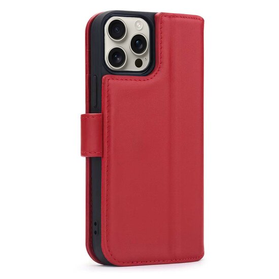 iPhone 16 Pro Max Hoesje - Luxe MobyDefend Wallet Bookcase - Rood
