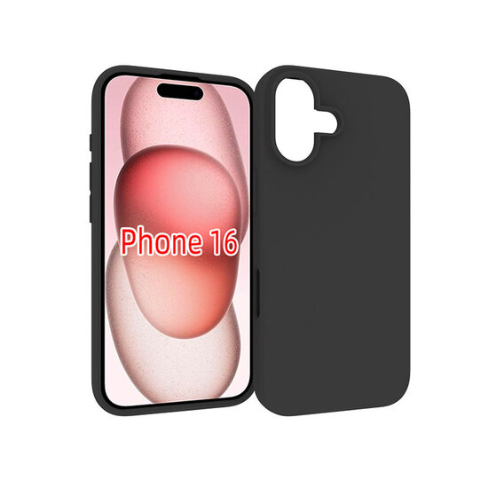 iPhone 16 Hoesje - MobyDefend TPU Backcover - Mat Zwart