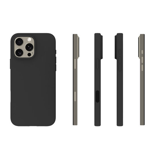 iPhone 16 Pro Hoesje - MobyDefend TPU Backcover - Mat Zwart