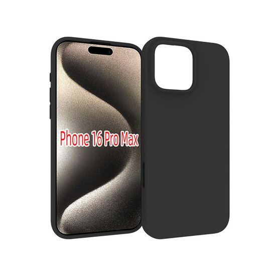 iPhone 16 Pro Max Hoesje - MobyDefend TPU Backcover - Mat Zwart