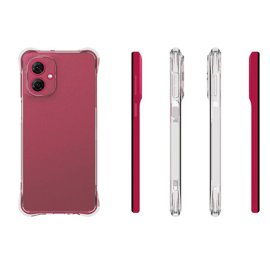 Motorola Moto G55 Hoesje - MobyDefend Transparante Shockproof TPU Backcover - Verstevigde Hoeken - Volledig Doorzichtig