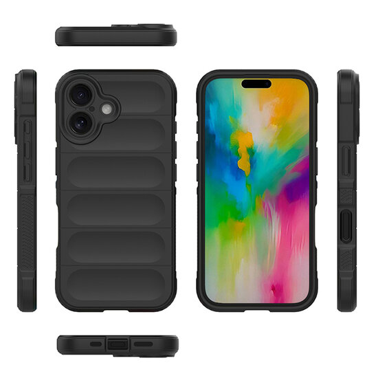 iPhone 16 Hoesje - MobyDefend TPU Gripcase - Paars