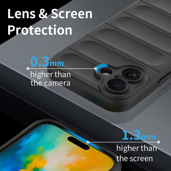 iPhone 16 Hoesje - MobyDefend TPU Gripcase - Paars