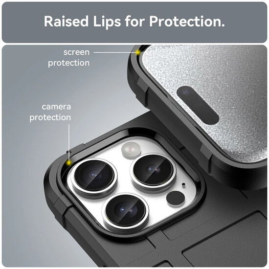 iPhone 16 Pro Max Hoesje - Mobydefend Rugged Shield TPU Backcover - Blauw