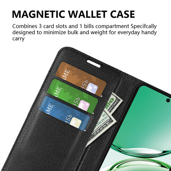 Oppo Reno12 F Hoesje - MobyDefend Kunstleren Wallet Book Case (Sluiting Voorkant) - Zwart