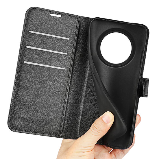 Oppo Reno12 F Hoesje - MobyDefend Kunstleren Wallet Book Case (Sluiting Voorkant) - Zwart