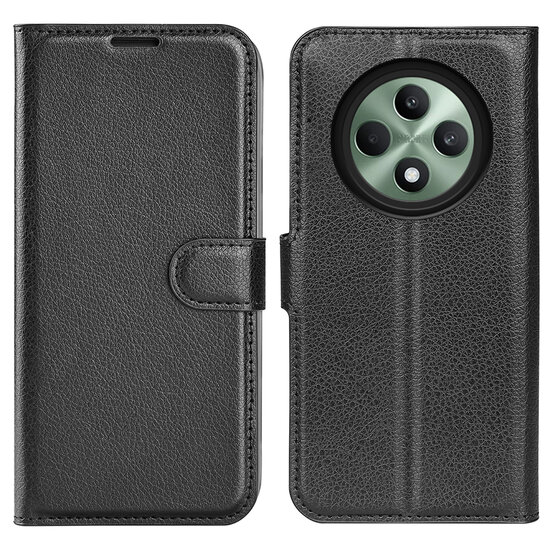 Oppo Reno12 F Hoesje - MobyDefend Kunstleren Wallet Book Case (Sluiting Voorkant) - Zwart
