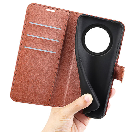 Oppo Reno12 F Hoesje - MobyDefend Kunstleren Wallet Book Case (Sluiting Voorkant) - Bruin