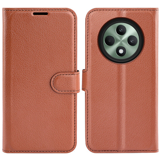 Oppo Reno12 F Hoesje - MobyDefend Kunstleren Wallet Book Case (Sluiting Voorkant) - Bruin