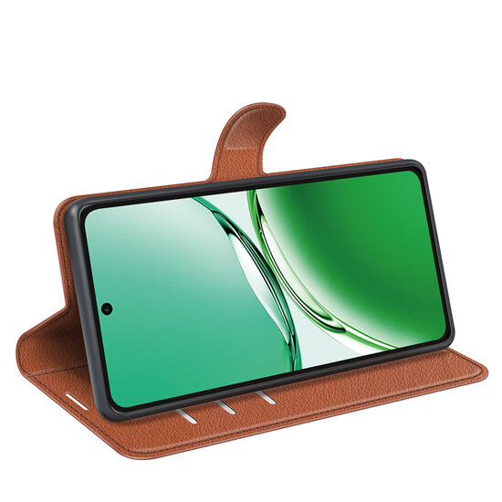 Oppo Reno12 F Hoesje - MobyDefend Kunstleren Wallet Book Case (Sluiting Voorkant) - Bruin