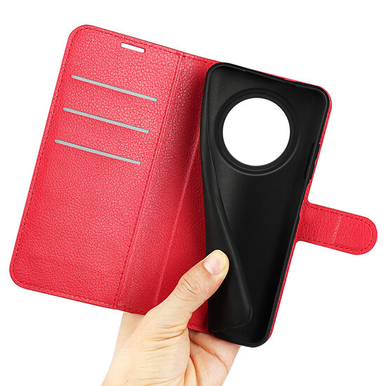 Oppo Reno12 F Hoesje - MobyDefend Kunstleren Wallet Book Case (Sluiting Voorkant) - Rood