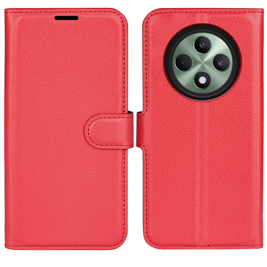 Oppo Reno12 F Hoesje - MobyDefend Kunstleren Wallet Book Case (Sluiting Voorkant) - Rood