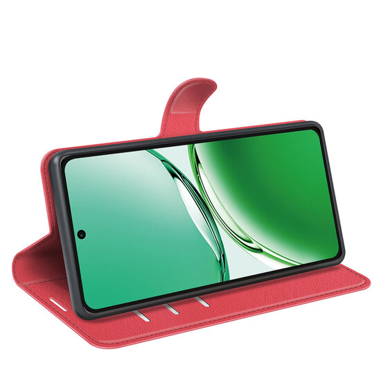 Oppo Reno12 F Hoesje - MobyDefend Kunstleren Wallet Book Case (Sluiting Voorkant) - Rood